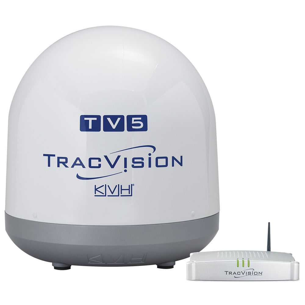 KVH, KVH TracVision TV5 mit IP-fähigem TV-Hub Linear Universal Quad-Output LNB mit Autoskew GPS [01-0364-34]
