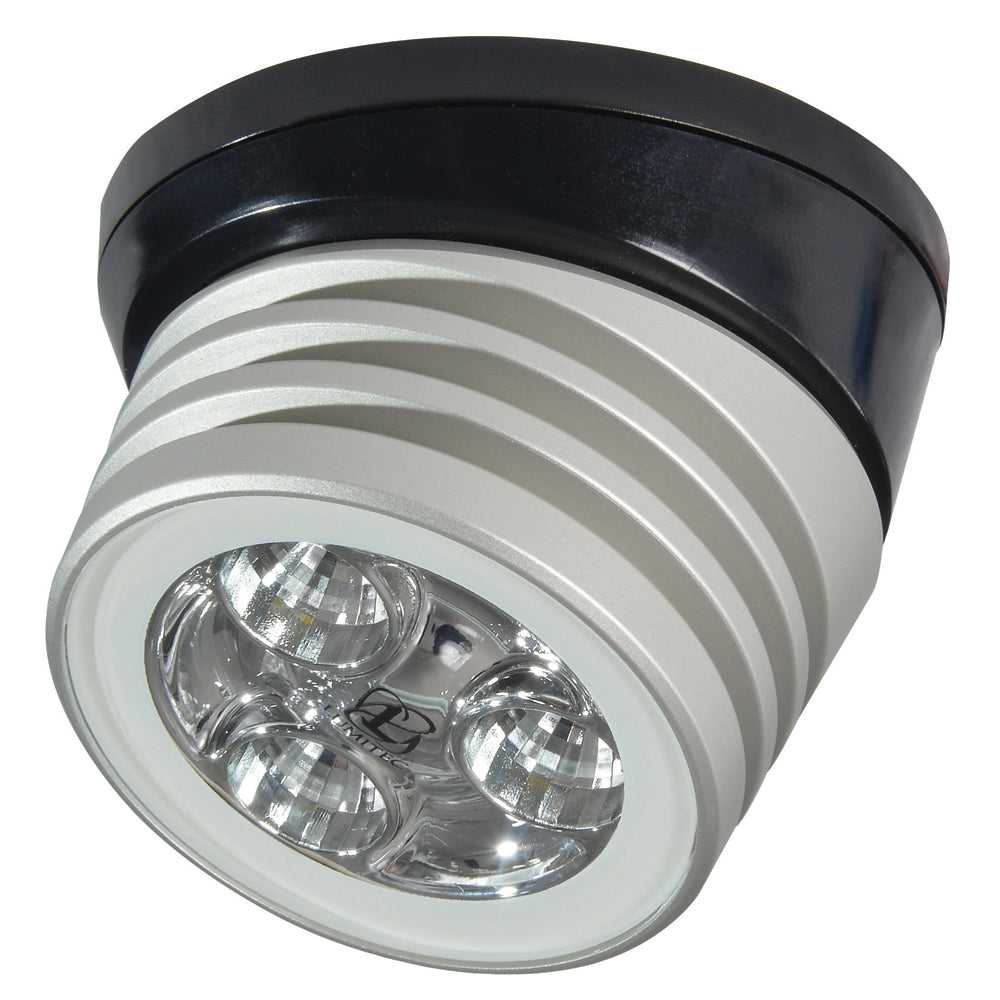 Lumitec, Lumitec Zephyr LED-Spreiz-/Deckleuchte – gebürstet, schwarzer Sockel – weiß, nicht dimmbar [101326]
