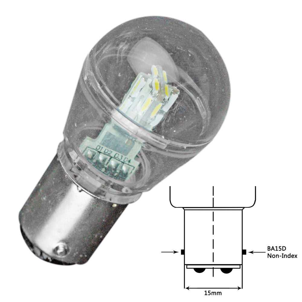 Lunasea-Beleuchtung, Lunasea Bajonett-LED-Glühbirne BA15D – 10–30 VDC/1 W/105 Lumen – Kaltweiß [LLB-26FC-21-00]