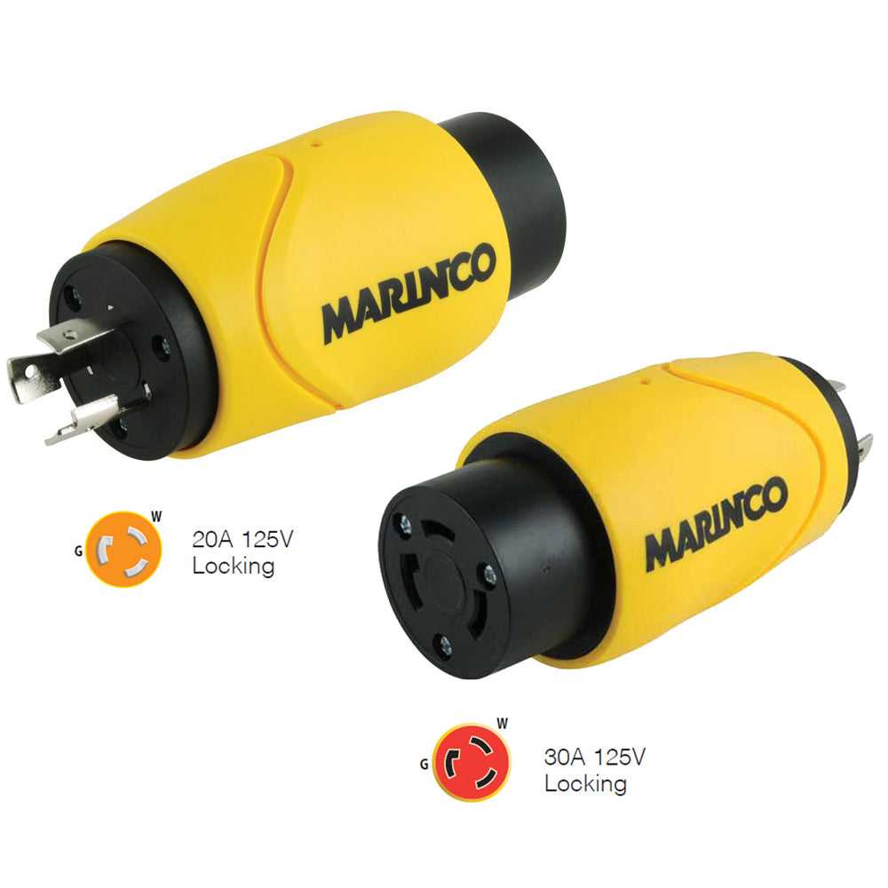 Marinco, Marinco Gerader Adapter, 20-A-Stecker mit Verriegelung auf 30-A-Buchse mit Verriegelung [S20-30]