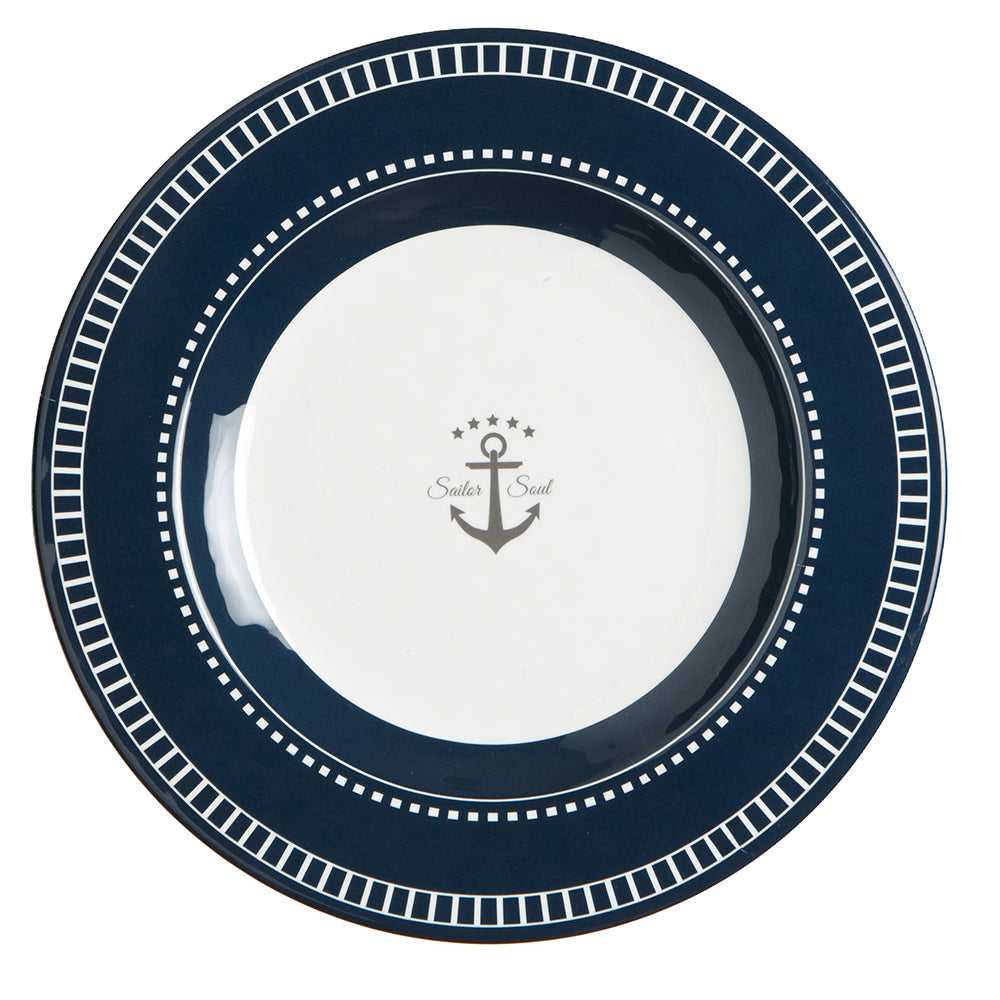 Marinegeschäft, Marine Business Melamin-Dessertteller, rund, SAILOR SOUL, 17,8 cm, 6er-Set [14003C]