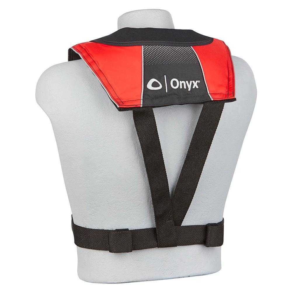 Onyx im Freien, Onyx A/M-24 Series All Clear automatische/manuelle aufblasbare Schwimmweste – Schwarz/Rot – Erwachsene [132200-100-004-20]