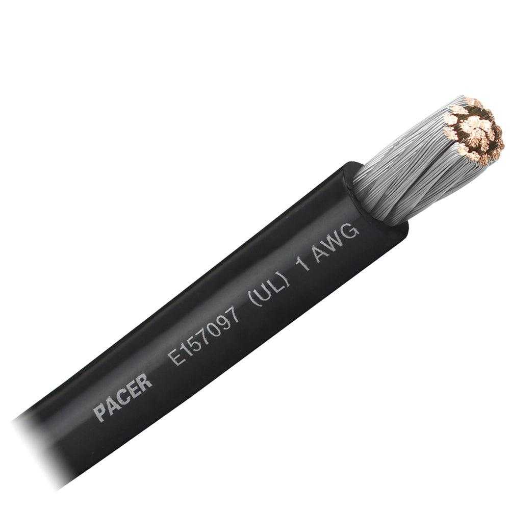 Pacer-Gruppe, Pacer Black 1 AWG Batteriekabel – fußweise verkauft [WUL1BK-FT]