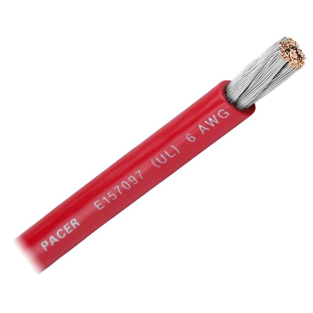 Pacer-Gruppe, Pacer Red 6 AWG Batteriekabel – fußweise verkauft [WUL6RD-FT]