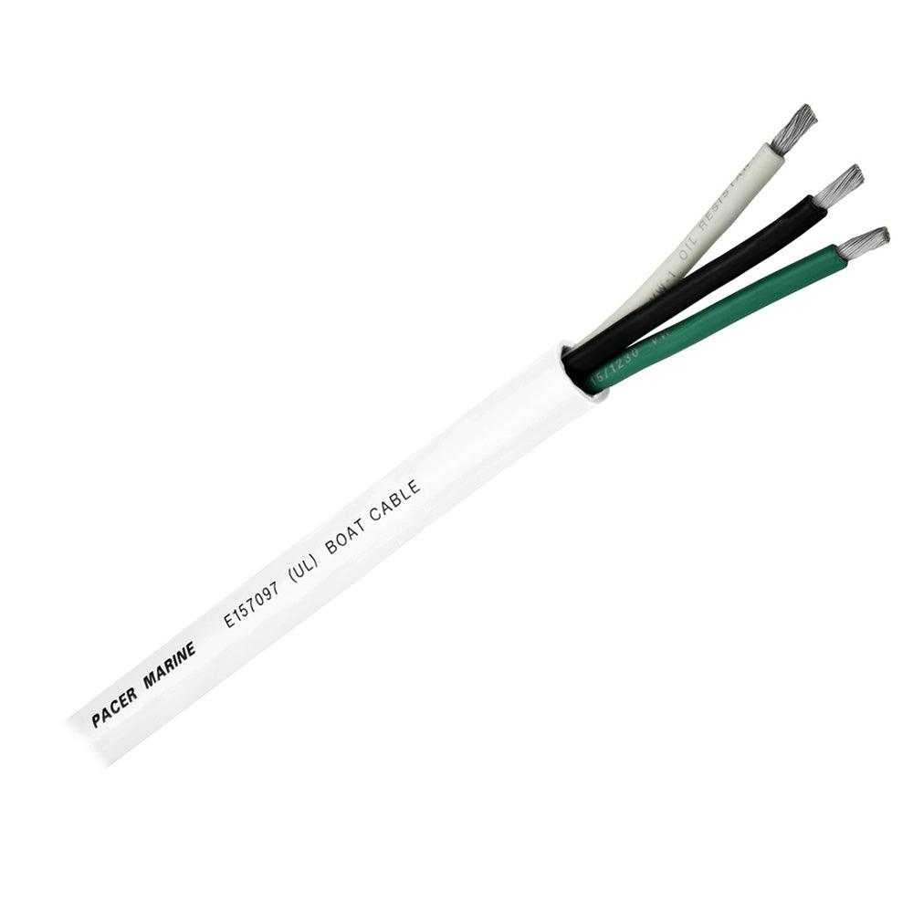 Pacer-Gruppe, Pacer Rundes 3-Leiter-Kabel – 100 – 10/3 AWG – Schwarz, Grünweiß [WR10/3-100]