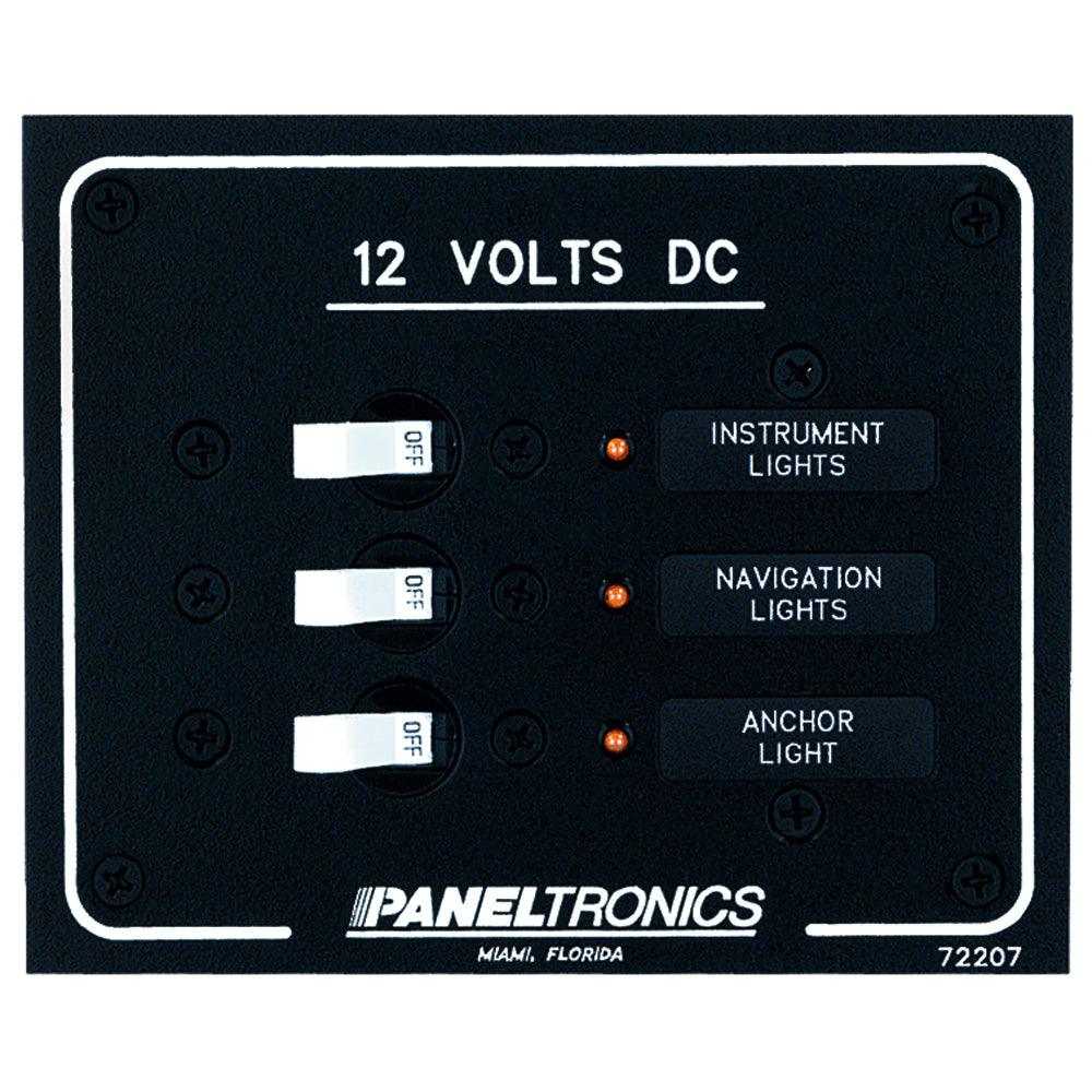 Paneltronik, Paneltronics Standard-DC-Leistungsschalterfeld mit 3 Positionen und LEDs [9972207B]