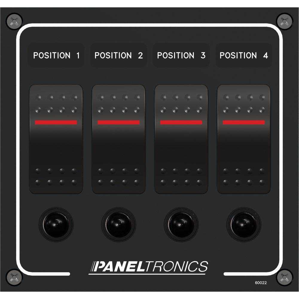 Paneltronik, Paneltronics Wasserdichtes Panel – beleuchteter DC-Wippschalter mit 4 Positionen und Leistungsschalter [9960022B]