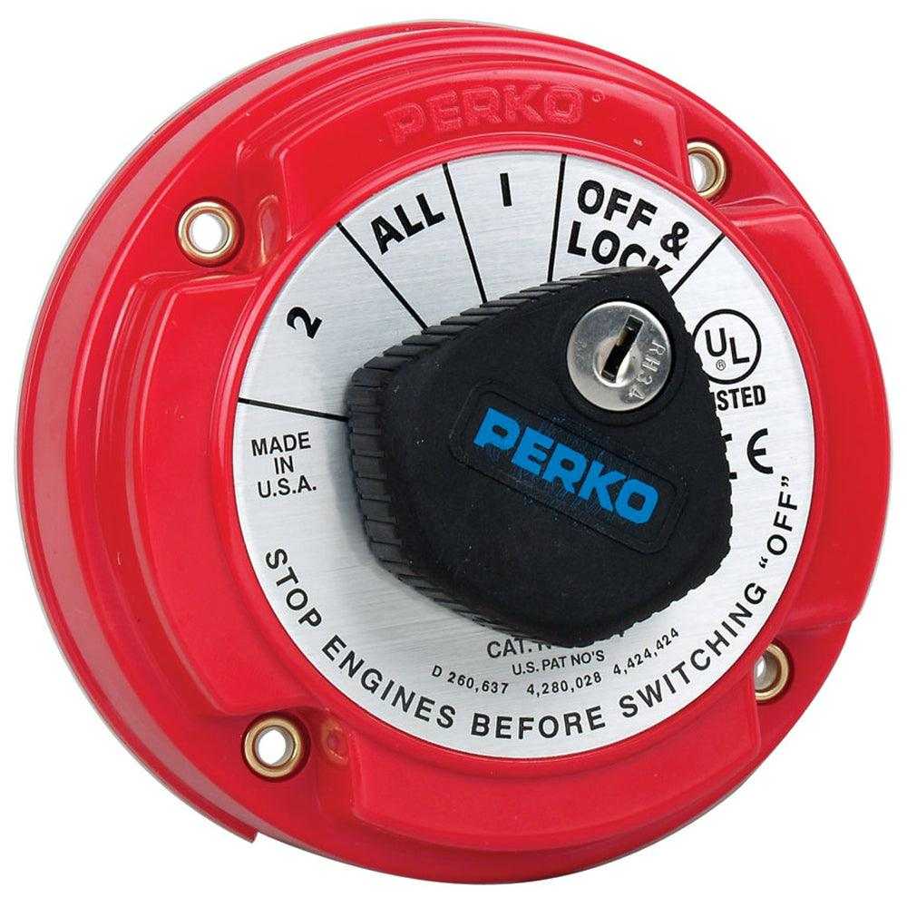 Perko, Perko 8504DP Mittelschwerer Batteriewahlschalter mit Lichtmaschinen-Feldtrennschalter und Schlüsselsperre [8504DP]